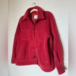 Greylin Red Fuzzy Shirt Jacket